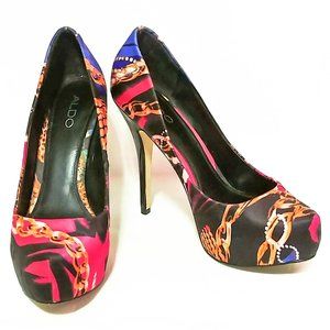 Aldo Colorful Print Heels